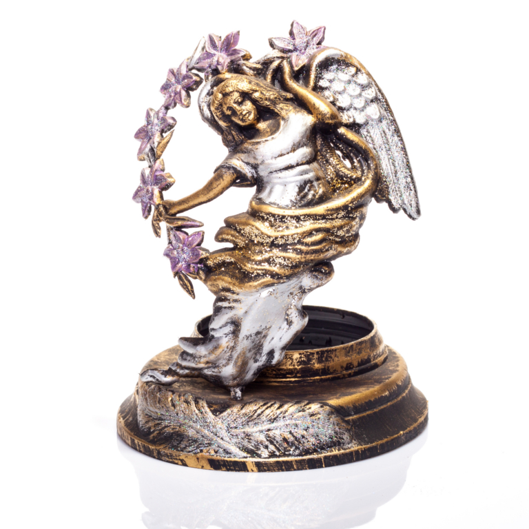dekorationsteile-fur-grablichtern-ganzjahrig-A11 Engel mit Schleife