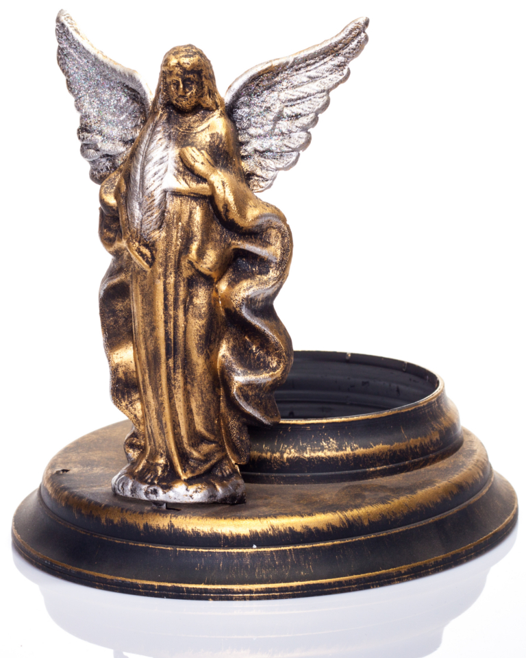 dekorationsteile-fur-grablichtern-ganzjahrig-A12 Engel mit Feder