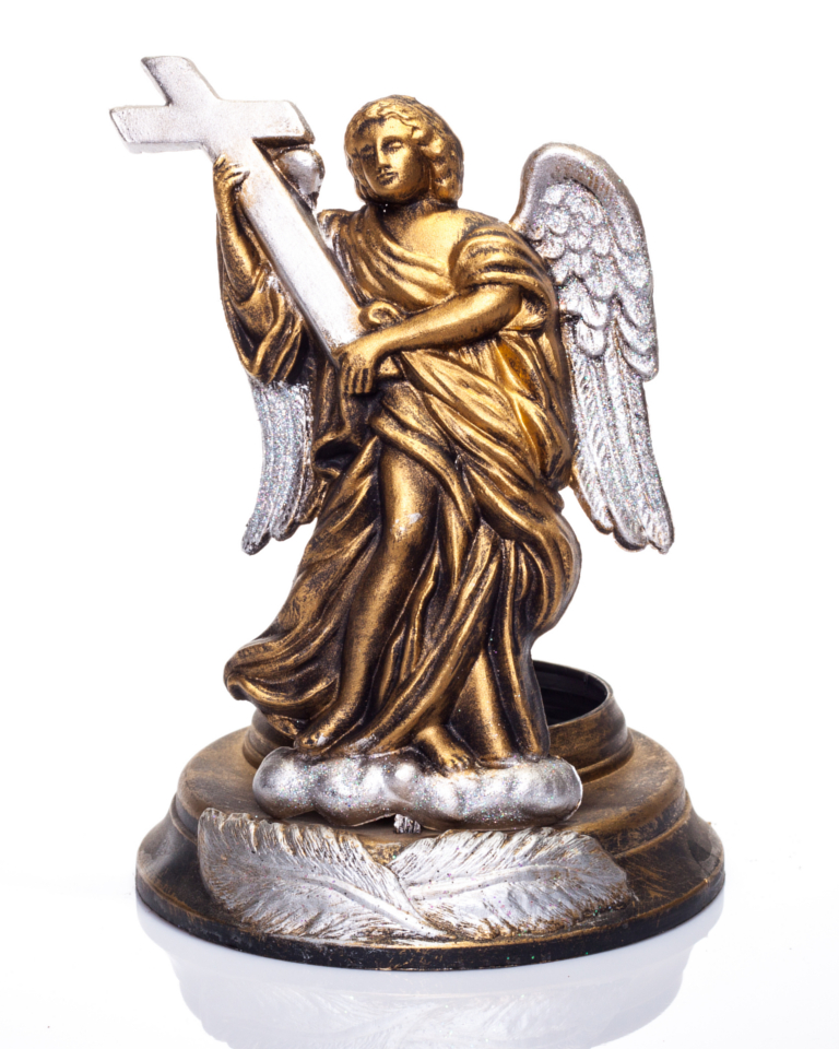  dekorationsteile-fur-grablichtern-ganzjahrig-A13 Engel mit Kreuz