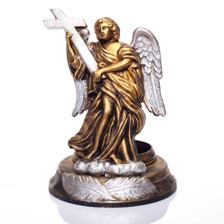  dekorationsteile-fur-grablichtern-ganzjahrig-A13 Engel mit Kreuz